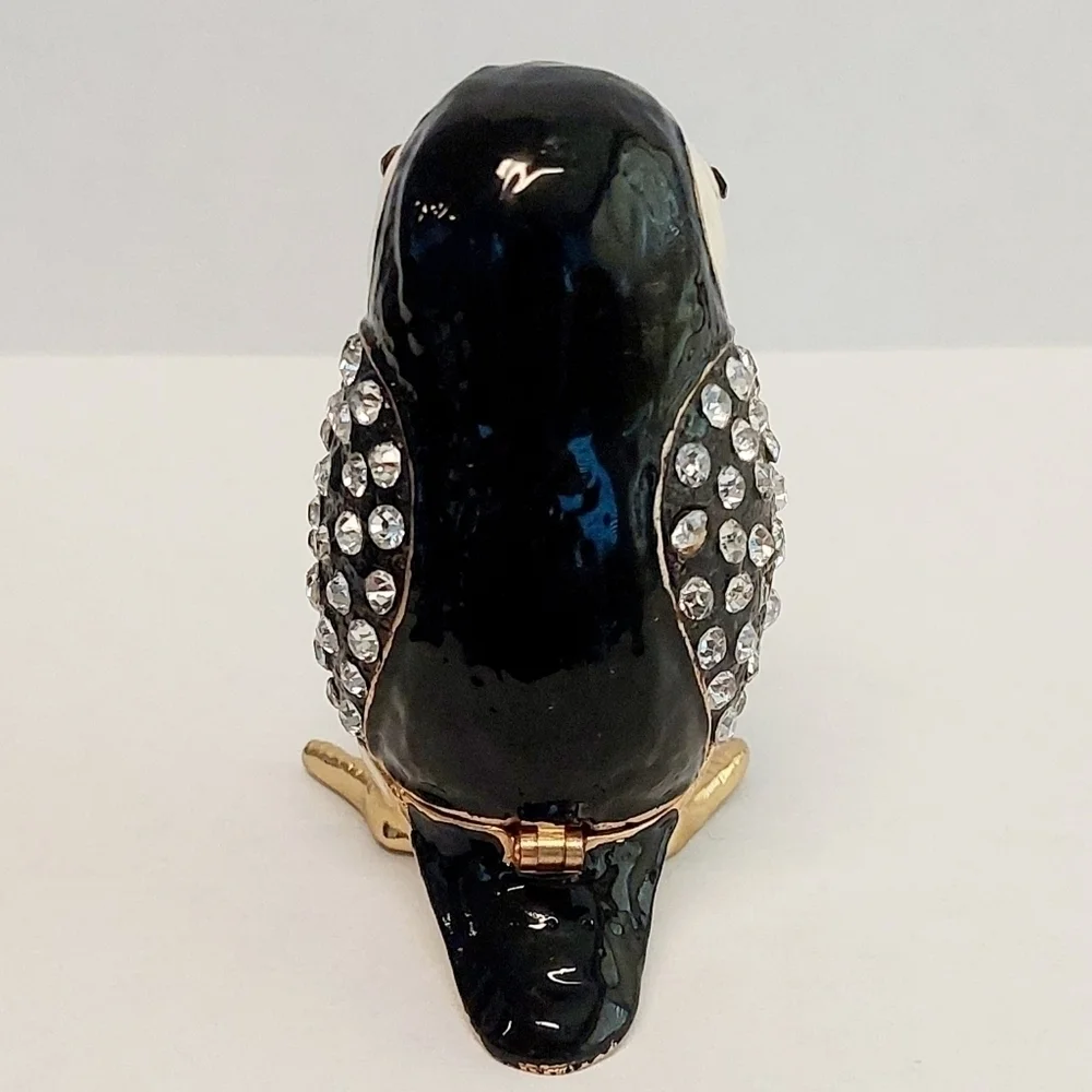 Waltz & F Enameled Trinket Box With Rhinestone Pre-owned